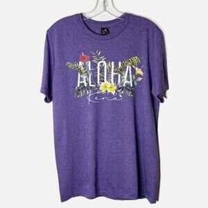 Aloha Kena Graphic T-Shirt Anvil Women's Size M Purple Lightweight Short Sleeve